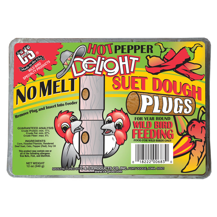 Product image for Hot Pepper Delight No Melt Suet Dough Plugs, 12/pa