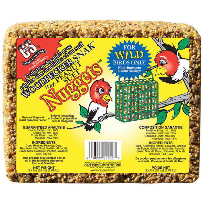 Product image for Woodpecker Snak with Peanut Suet Nuggets, 6/pack